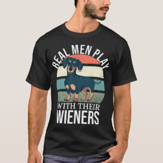 T-shirt Wiener Papa Wiener Lover Les vrais Hommes Jouent A