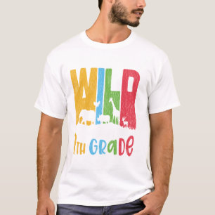 T-shirt Wild À propos de 7e année de retour école 1er jour