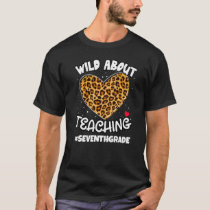 T-shirt Wild About Enseignement Seventh Grade Teacher Squa