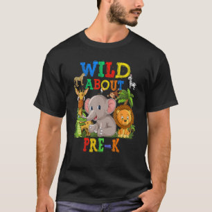 T-shirt Wild About Pre K Safari Animaux Jungle Retour À Sc