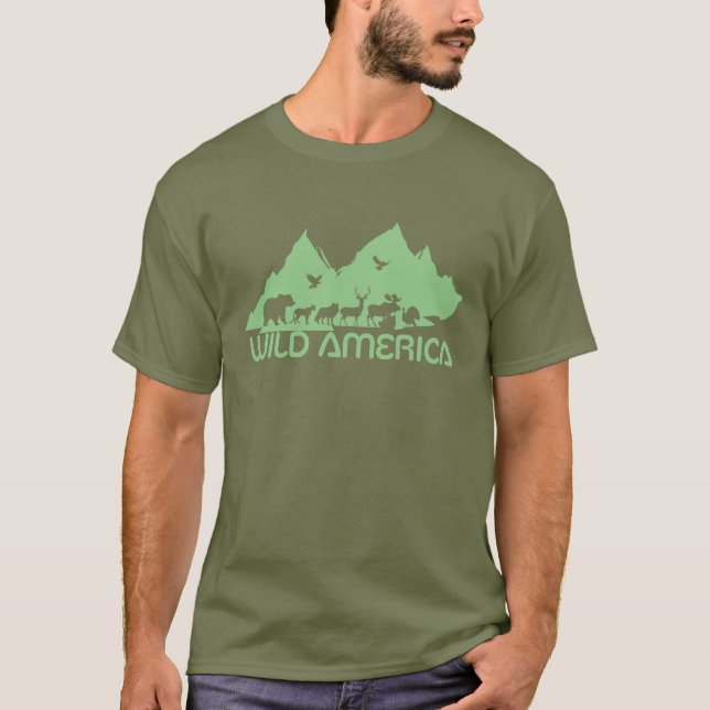 T-shirt Wild America Wild Life Scalable Vector Graphisme (Devant)