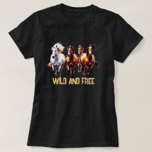 T-SHIRT WILD AND FREE HORSES
