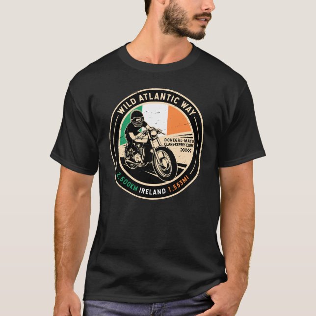 T-shirt Wild Atlantic Way | Irlande | Motorcycle (Devant)