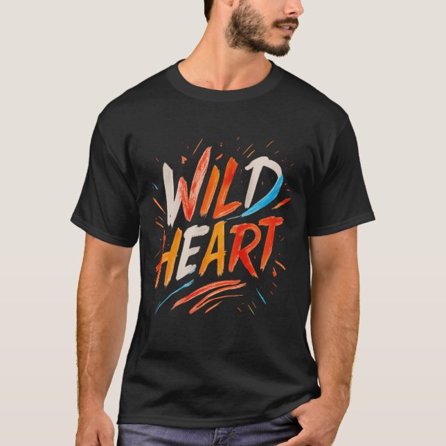 T-shirt Wild Heart Brushstroke Retro Tee (Devant)