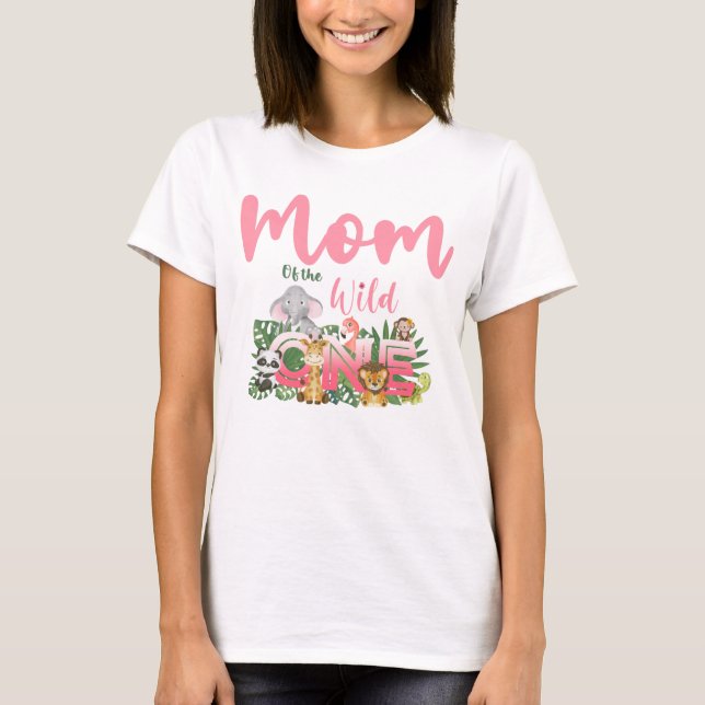T-shirt Wild Mom Jungle Safari Animaux Famille Corresponda (Devant)