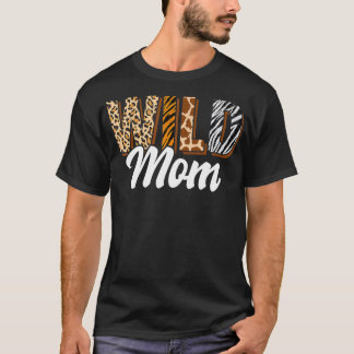 T-shirt Wild Mom Zoo Né Deux être Wild Anniversaire Safari