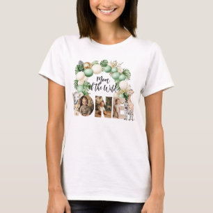 T-shirt Wild One Birthday Safari Animal Photo Maman