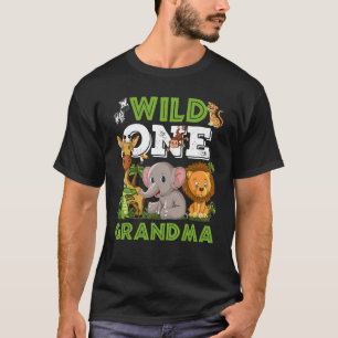 T-shirt Wild One Grand-mère Zoo Anniversaire Safari Jungle