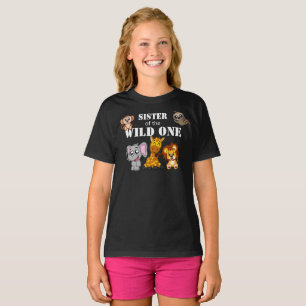 T-shirt Wild One Jungle Safari 1ère Soeur d'anniversaire