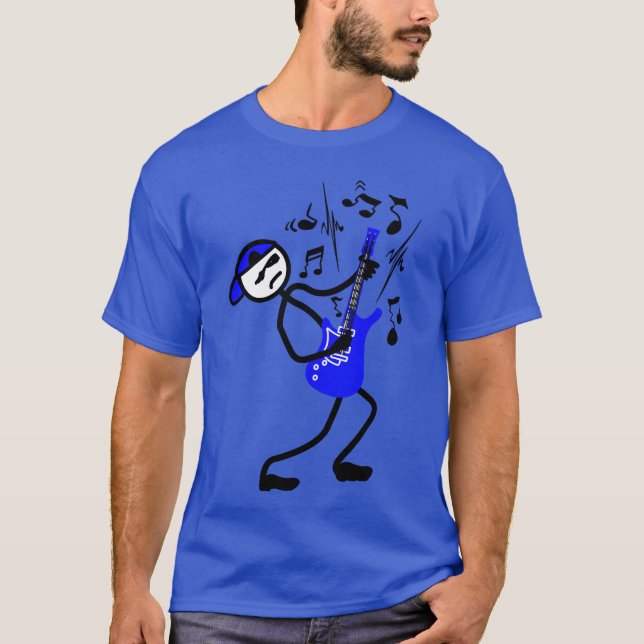 T-shirt Wild Rock guitarist with cap retro (Devant)