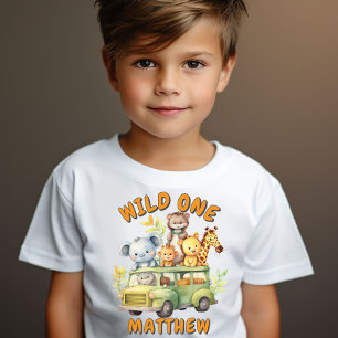T-shirt Wild un safari animaux garçons anniversaire