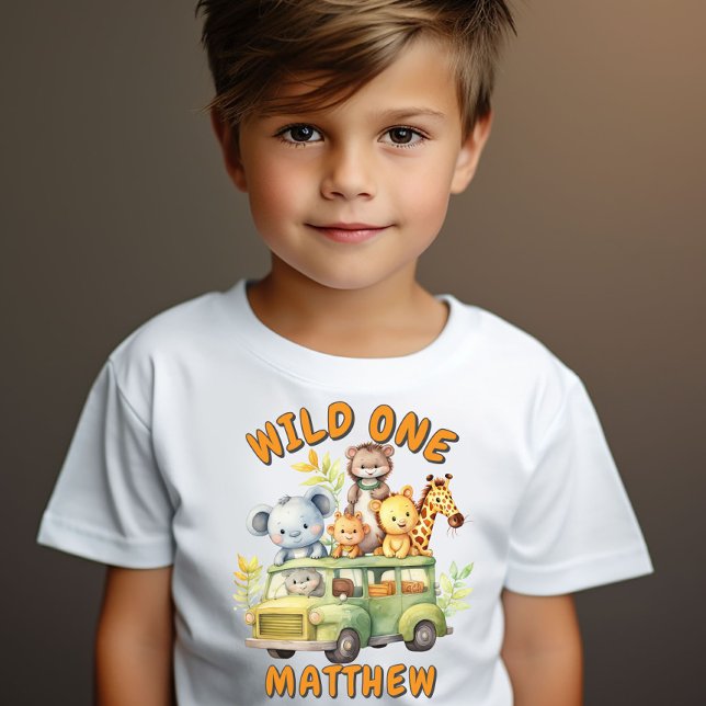 T-shirt Wild un safari animaux garçons anniversaire (Créateur téléchargé)