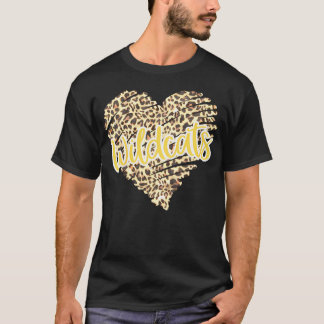 T-shirt Wildcats Jaune Noir Imprimé Guépard École Sports F