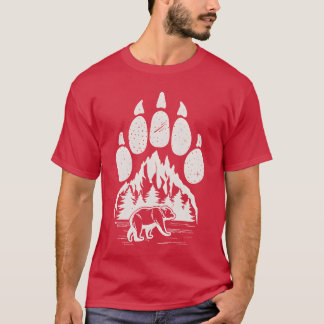 T-shirt Wildlife Bear Paw Nature Camping retro