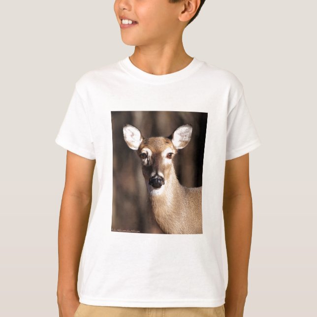 T-shirt Wildlife Whitetail Deer Doe Portrait (Devant)