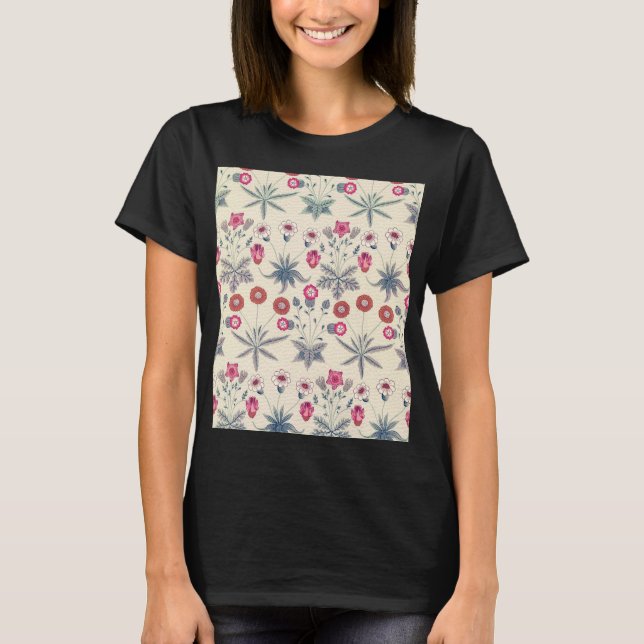 T-shirt William Morris Daisy Motif floral Orange rouge (Devant)