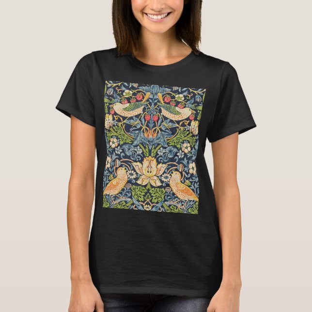 T-shirt William Morris Strawberry Thief Motif floral (Devant)