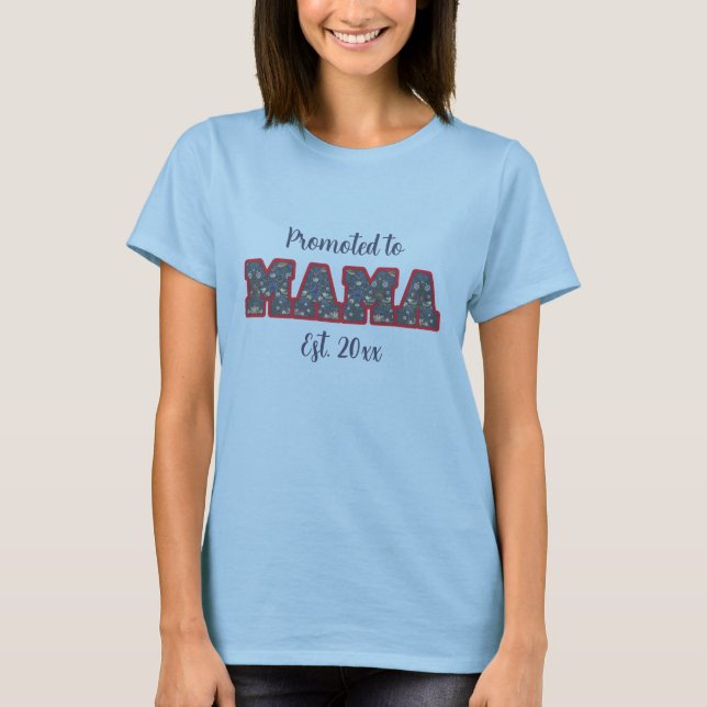 T-shirt William Morris Strawberry Thief Motif New Mama (Devant)