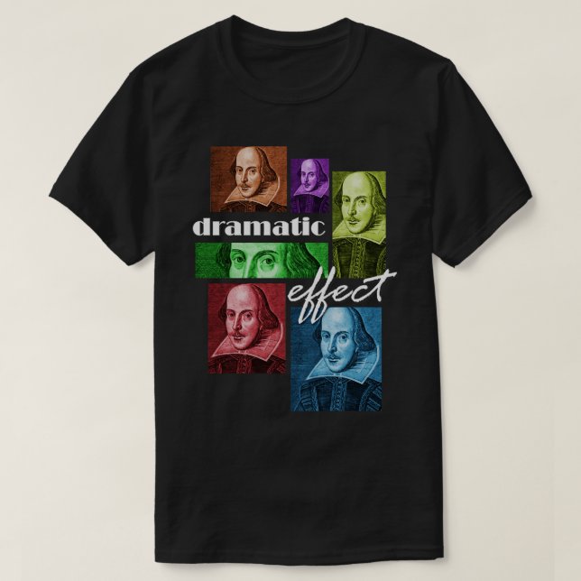 T-shirt William Shakespeare Effet dramatique (Design devant)