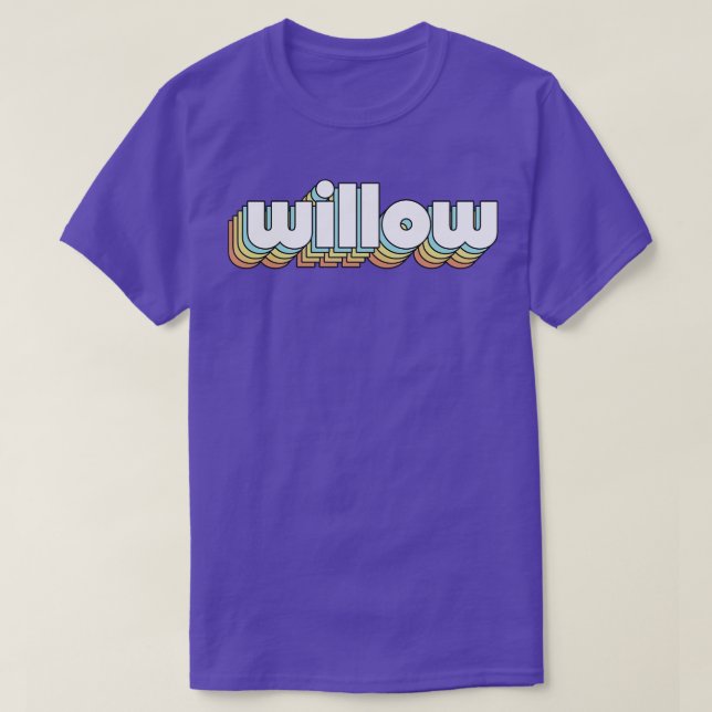T-shirt Willow Retro Rainbow Typographie style défraîchi 2 (Design devant)