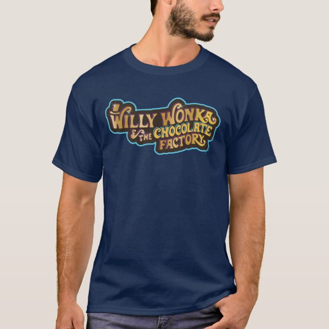 T-shirt Willy Wonka et le logo de l'usine de chocolat (Devant)