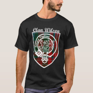 T-shirt Wilson Nom de famille Nom Scottish Clan Tan Badge 