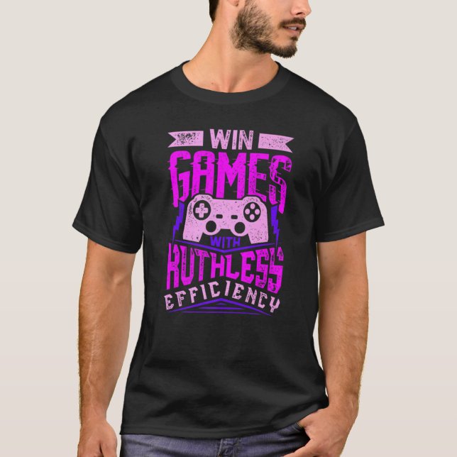 T-shirt WIN GAMES WITH RUTHLESS EFFICIENCY Expert Gaming M (Devant)