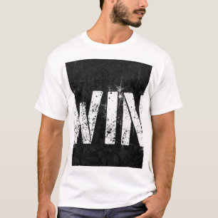 T-Shirt WIN Texte en détresse Grunge