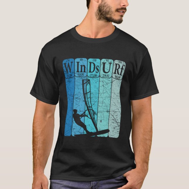T-shirt Windsurf Éléments de table périodique Windsurfing  (Devant)