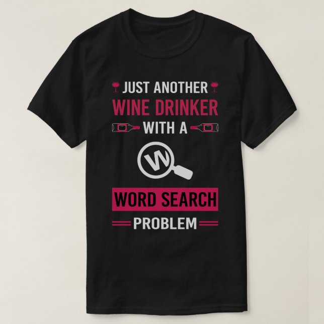 T-shirt Wine Drinker Word Search (Design devant)