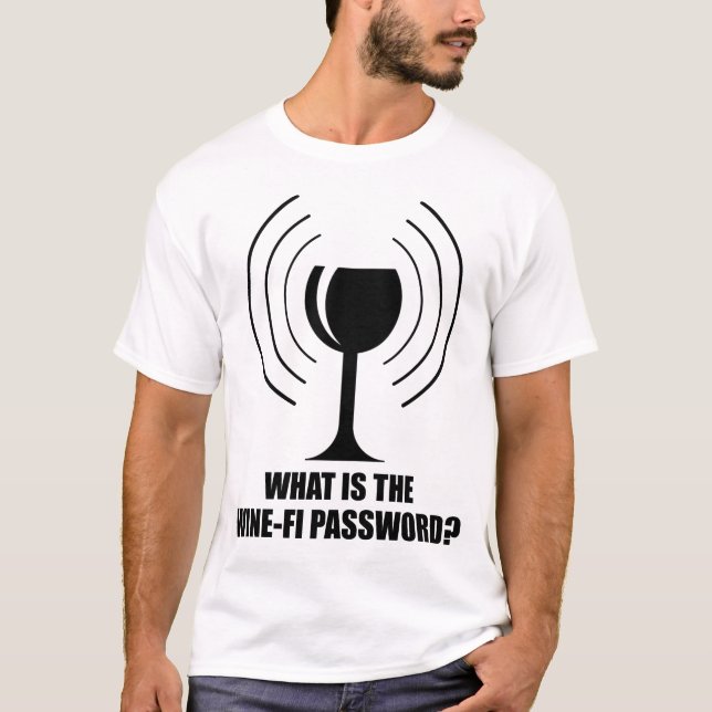 T-shirt Wine-Fi Mot de passe Drôle Vin Verre WiFi Waves (Devant)