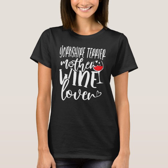 T-shirt Wine  Yorkshire Terrier Mother (Devant)