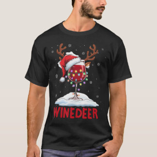 T-shirt Winedeer Reinbeer Santa Hat Reindeer Couple Xmas M