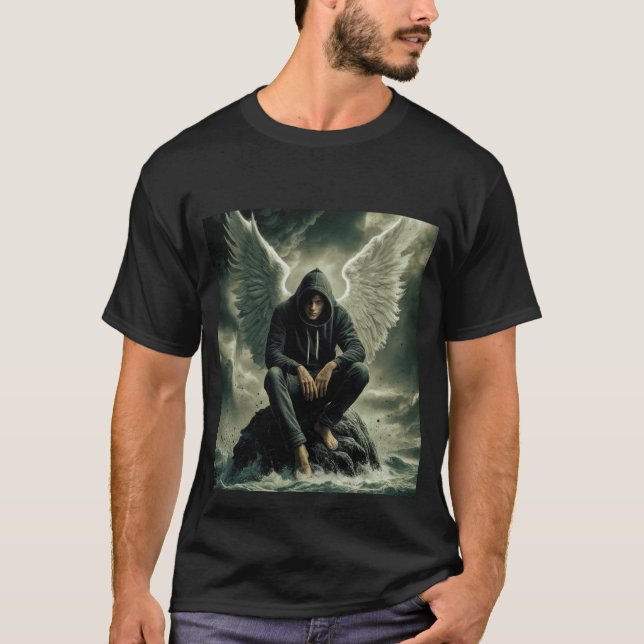T-shirt Wings Hommes Mode Océan (Devant)
