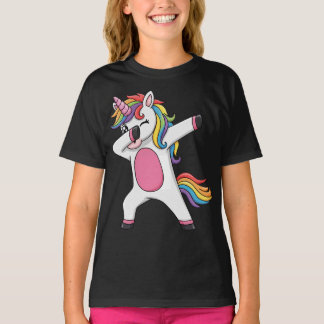 T-shirt Winking Rainbow Dabbing Unicorn