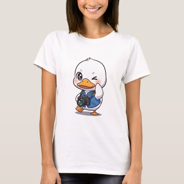 T-shirt Winky Duck Explorer – Adorable Cartoon Duck (Devant)