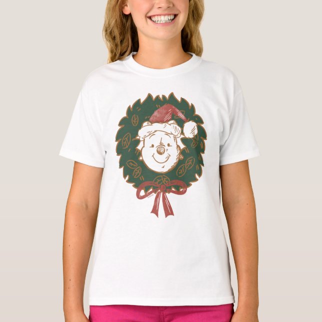 T-shirt Winnie la couronne de Noël de l'Ooh (Devant)