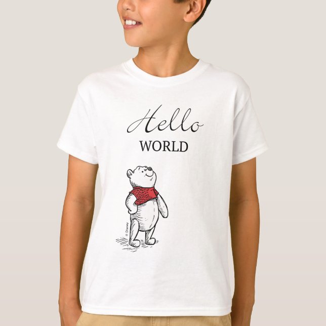 T-shirt Winnie l'Ooh | Citation du monde Hello (Devant)