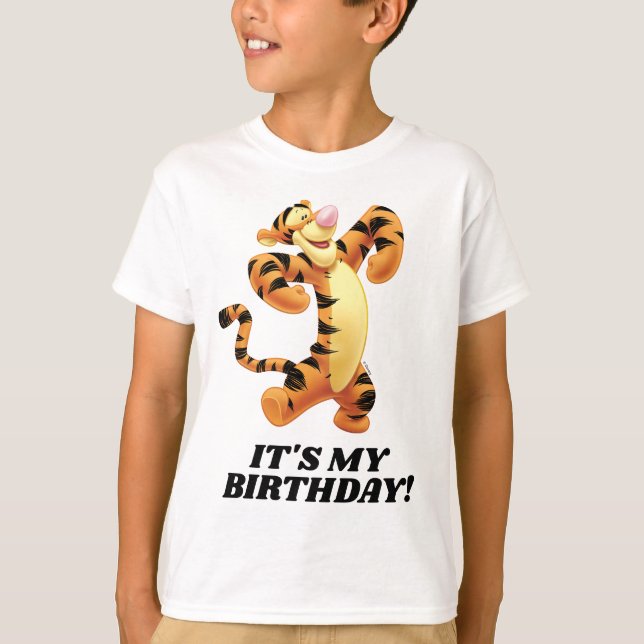 T-shirt Winnie l'Ooh - Tigger | C'est mon T-Shi anniversai (Devant)
