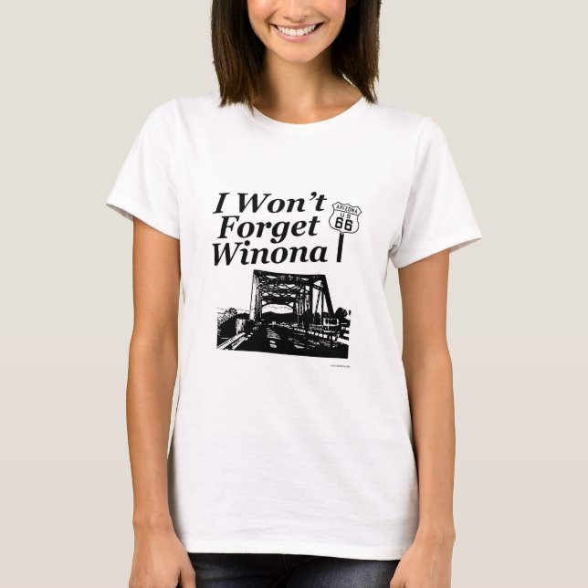 T-shirt Winona sur la route 66 Moto de voyage (Devant)