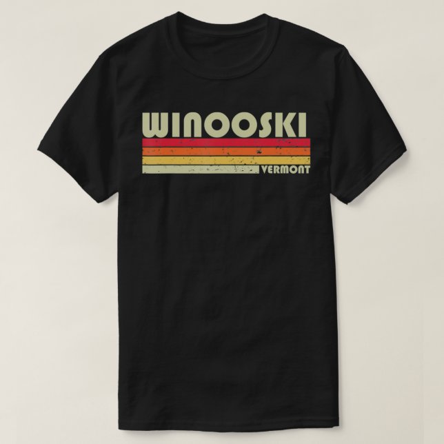 T-shirt WINOOSKI VT VERMONT Funny City Accueil Racines Cad (Design devant)
