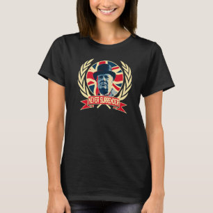 T-shirt Winston Churchill ne se rend jamais