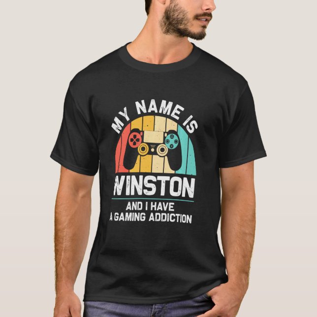 T-shirt Winston Nom Personnalisé Funny Jeu Geek Birthd (Devant)