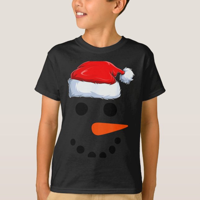 T-shirt Winter Snowman Face Costume Christmas Snowman  (Devant)