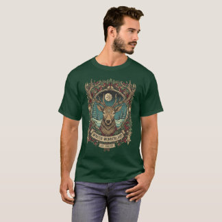 T-shirt "Winter Wonderland" Christmas Deer Emblem.