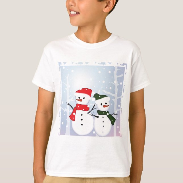T-shirt Winter Wonderland Snowman Notre premier Noël (Devant)