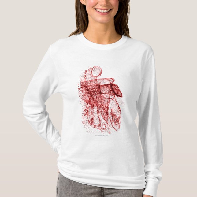 T-shirt Wireframe de Digitals du coeur humain (Devant)