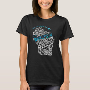 T-shirt Wisconsin Accueil État Wi Mandala Carte Usa Americ