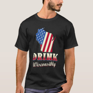 T-shirt Wisconsin Buvant des Boissons Alcoolisées Wisconsi