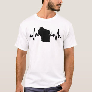 T-shirt Wisconsin heartbeat design unisex